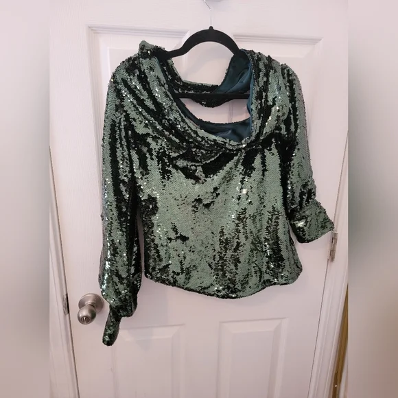 Simkhai Womens Green Alice One-Shoulder Top NWT - Picture 7 of 12
